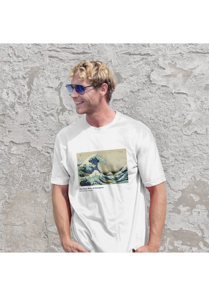 Kanagawa Oki Nami Ura Tişört - Beyaz modelleri