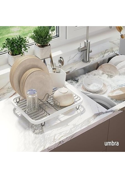 Sinkin Metal Bulaşıklık, Çıkarılabilir Çatal Bıçak Sepetli – Lavaboya Veya Çalışma Yüzeyine Uyar, Kompakt ve Kullanışlı, Beyaz/nikel fiyatları