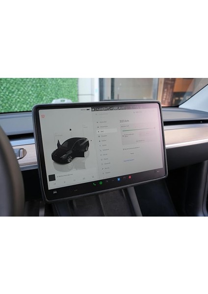 Tesla Model Y ile Uyumlu Ekran Koruyucu Silikon Çerçeve (Siyah)