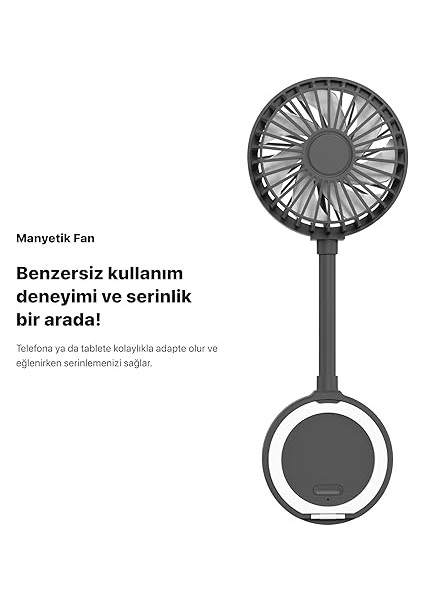 Smart Manyetik Fan Taşınabilir Vantilatör USB Type-C Şarj Edilebilir Ultra Sessiz 3 Hız Kademeli Soğutucu Magsafe Uyumlu Telefon Fanı (Gri) X6104 fırsatları