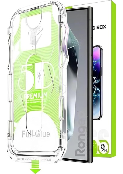 Samsung Galaxy S24 Ultra Için Kolay Kurulum Ekran Koruyucu Otomatik Toz Toplayan Hava Kabarcığı Bırakmayan Dokunmatiği ve Görüntü Kalitesini Etkilemeyen Ekranı Tam Kaplayan Cam Koruyucu