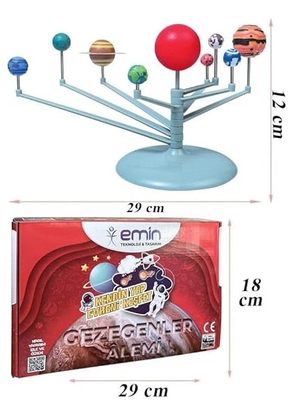 Güneş Sistemi Modeli 1 Paket Gezegen Sistemi Boya Fırça Eğitici Maket Deney Seti Plastik Gezegenler Alemi fiyatları