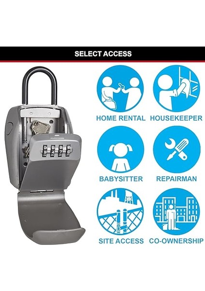 Lock Anahtar Emniyetli Braketli [büyük] [hava Koşullarına Dayanıklı] [braket] - 5414EURD - Anahtar Kasası, Gri modelleri