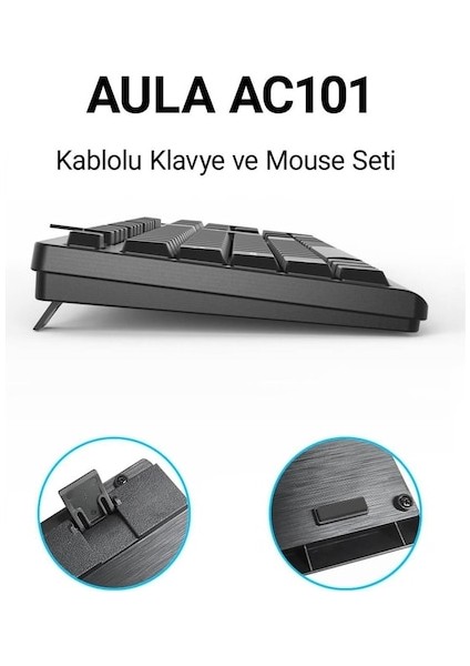 AC101 Kablolu Klavye Mouse Seti - Outlet