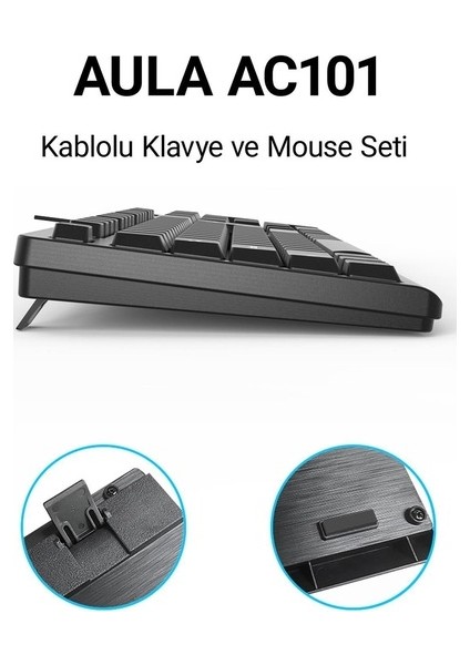 AC101 Kablolu Klavye Mouse Seti - Outlet modelleri