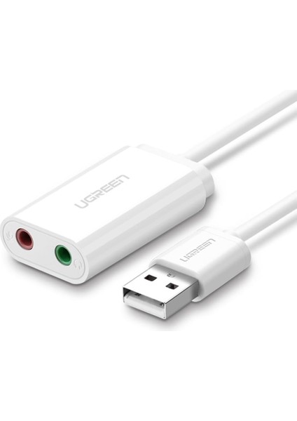 Harici 3.5 mm USB Ses Kartı, Beyaz