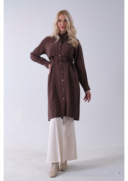 Kahve Önü Aller Detaylı Bağcıklı Modal Tunik 31050762.05 fiyatları