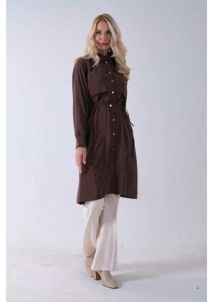 Kahve Önü Aller Detaylı Bağcıklı Modal Tunik 31050762.05 modelleri