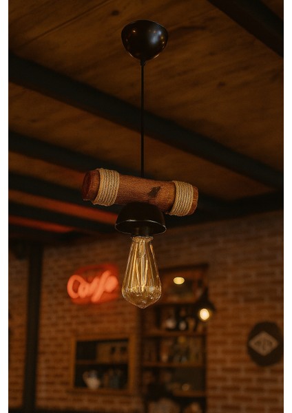 Doğal Ahşap Sarkıt Avize – Retro Bohem Dekoratif Avize Kafe Ev Ofis Balkon Için Dekoratif Aydınlatma modelleri