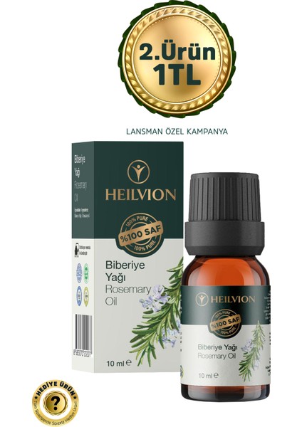 Biberiye Uçucu Yağı %100 Saf ve Doğal 10 ml Saç & Cilt Bakım Yağı & Aromaterapi (Rosemary Oil)