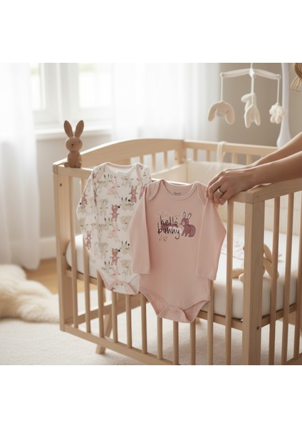 Kız Bebek 2'li Uzun Kollu Alttan Çıtçıtlı Badi modelleri