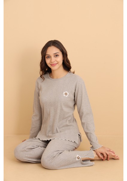 Mirano 8602 Pointel Kumaş Mevsimlik Günlük Çiçekli Kadın Pijama Takımı modelleri