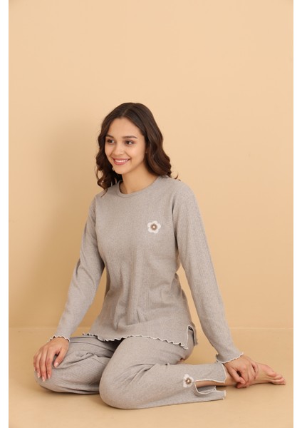 Mirano 8602 Pointel Kumaş Mevsimlik Günlük Çiçekli Kadın Pijama Takımı fırsatları