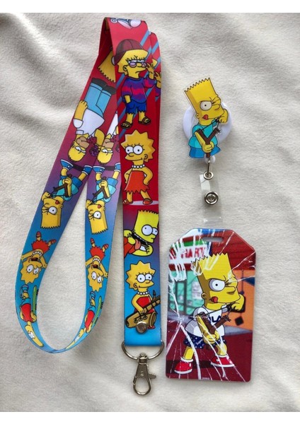Bart Simpson-Simpsonlar Boyun Askısı Yoyo ve Kartlık Set