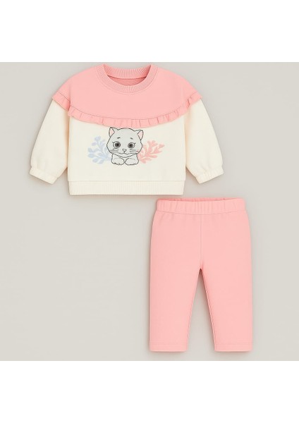Kedi Baskılı Kız Çocuk Takım fiyatları