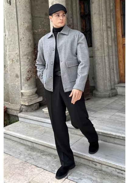 Düğmeli Cep Detaylı Erkek Kaşe Kaban P-00018810 fiyatları