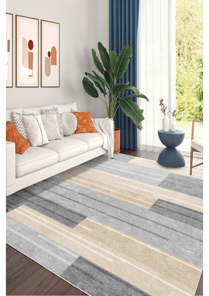 Yeni Desen Yıkanabilir Kaymaz Tabanlı Bohem Tarz Dijital Baskı Salon Halısı, Yumuşak Dokulu Lüks Halı Modeli ve 40 x 60 Bej Renk Dikdörtgen Halı