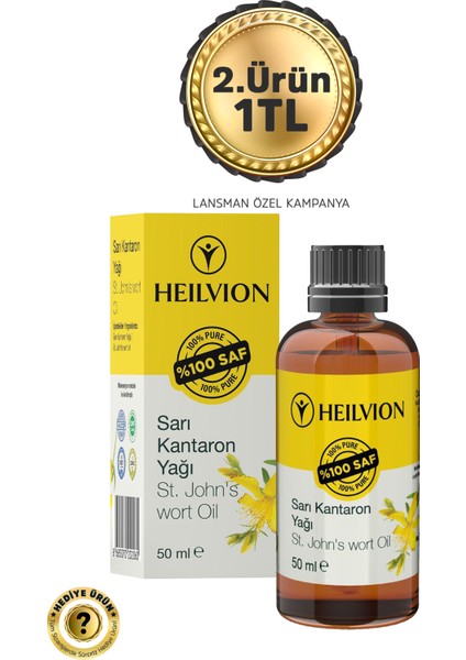 Sarı Kantaron Yağı %100 Saf ve Doğal Soğuk Sıkım 50 ml Cilt Bakımı & Tahriş Önleyici ve Doğal Bakım