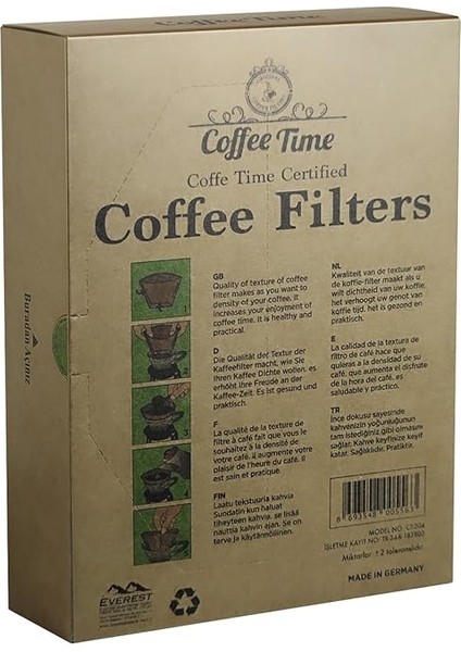 Time Sertifikalı Filtre Kahve Kağıdı Coffee Filters 1/4 4 Numara 100'LÜ Paket fiyatları