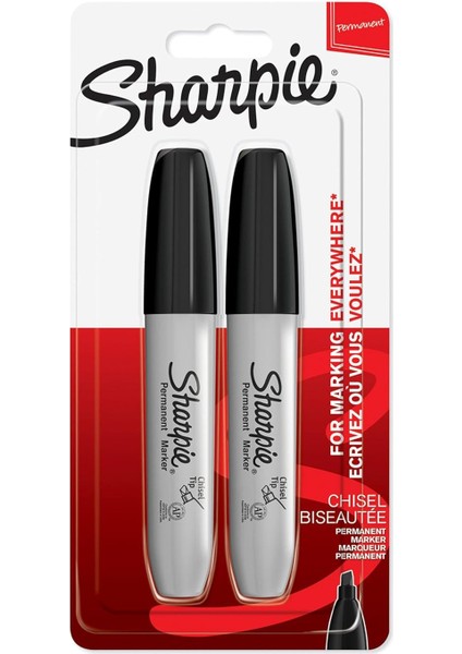 Kalıcı Marker Chisel Kesik Uç Siyah 2'li Bls