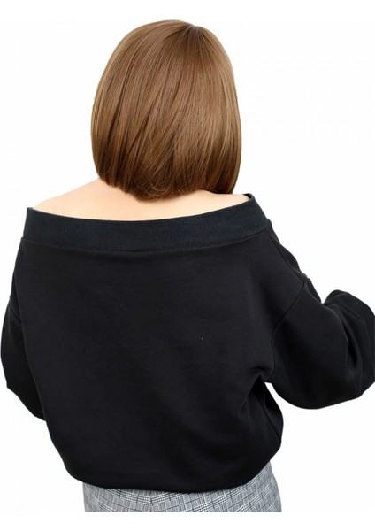 Kahkülsüz Düz Kısa Fiber Sentetik Peruk - Kumral fırsatları