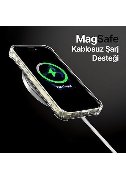iPhone 13-14 Için Magshield Serisi Magsafe ile Uyumlu Köşe Korumalı Şeffaf Hybrid Kılıf Ultra Güçlü Manyetik Çember ve Kristal Berraklığında Materyal Premium Kalite Kılıf (13-14) indirimleri