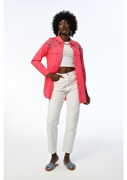 Kadın Robası Taş Işlemeli Gabardin Ceket fırsatları