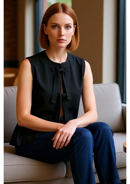 Kadın Bluz Kolsuz Dokuma Regular Kalıp Bisiklet Yaka Casual Günlük Şıklığı Sevenler Için fırsatları