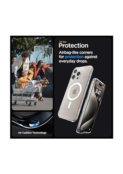 iPhone 15 Pro Max ile Uyumlu Kılıf Ultra Hybrid Magfit Magsafe Özellikli White - ACS06576 fırsatları
