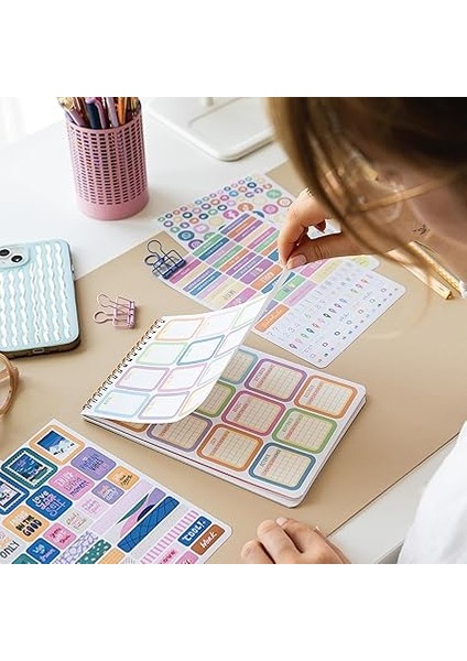 Sticker Book 1183 Adet 18 Yaprak Renkli Etiket Defteri modelleri
