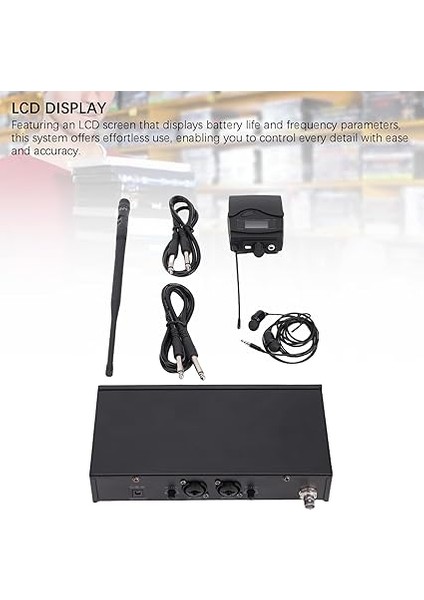 Kulak Monitör Sistemi, Uhf 550 Ila 590MHZ, Belt Spack Verici ve LCD Ekranlı Alıcı, Canlı Performans Stüdyosu Bantları Için Uhf Professional Iem Sistemi (Ab Fişi) indirimleri