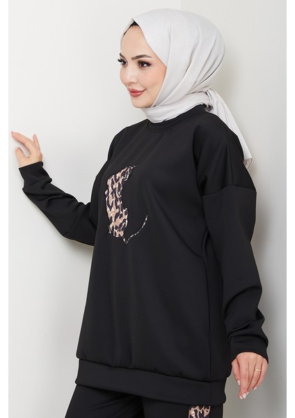 Kaplan Nakışlı Oysho Ikili Takım 1648 - Siyah fiyatları