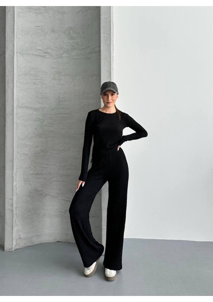 Kadın Beli Bağlama Detaylı Alt Üst Bürümcük Gofre Ikili Takım modelleri