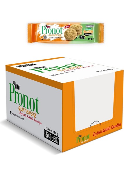 Eti Pronot Glutensiz Zeytinli Kurabiye 80 G x 12 Adet fiyatları