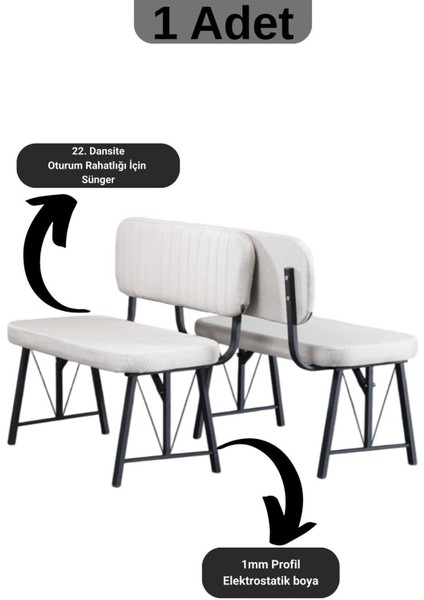 Elfin Mutfak , Yemek Odası Bahçe Balkon Otel Restoran Kafe Bench, Puf, Sırtlı Bench -1 Adet Krem fiyatları