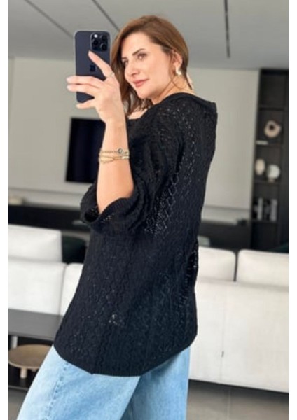 Kadın Beyaz Örgü Hırka – Püskül ve Elmas Desen Detaylı fiyatları