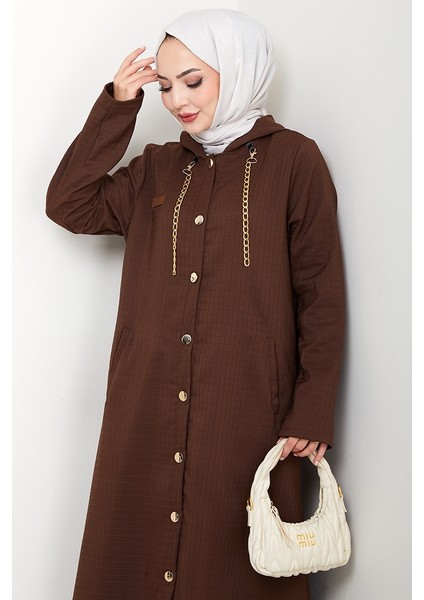 Zincir Detay Düğmeli Kapitone Kap 1647 - Kahve fırsatları