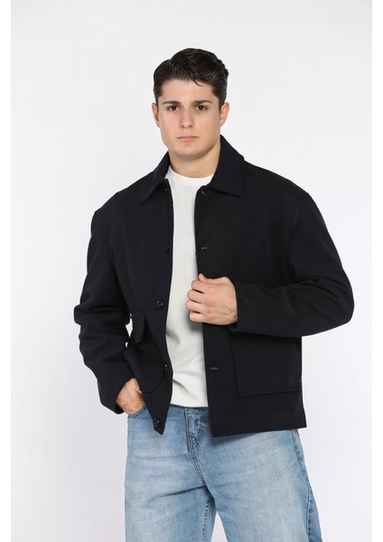 Düğmeli Cep Detaylı Erkek Kaşe Kaban P-00018810 fiyatları