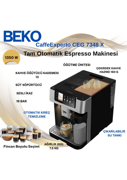 Ceg 7348 x Caffeexperto® Tam Otomatik Espresso Makinesi