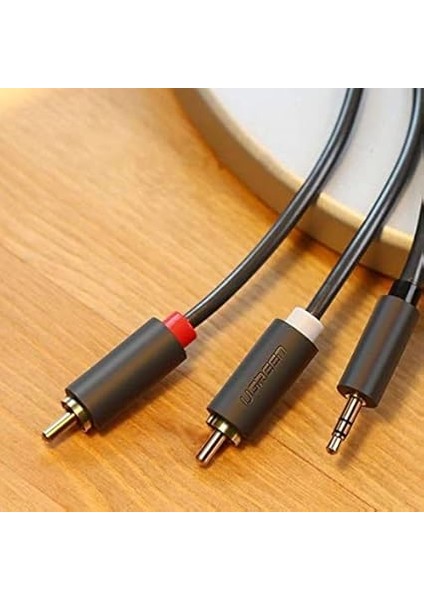3.5mm Aux Rca Ses Kablosu, 1 Metre, Antrasit indirimleri