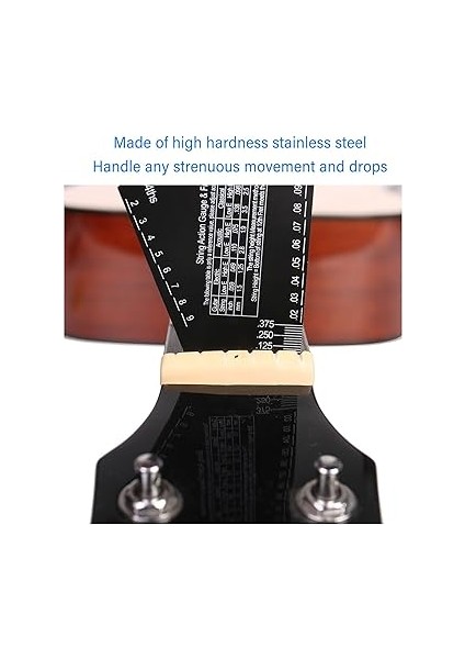 Gitar Teli Eylem Ölçer Cetvel Aracı, Paslanmaz Çelik Elektro Gitar Bas Parçaları Aksesuarları, Gitar Dize Eylem Ölçer Cetvel Aracı indirimleri