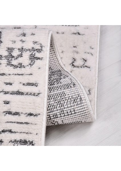 Binefar Modern Beyaz Gri Polyester Pamuk Tabanlı Makine Halısı modelleri