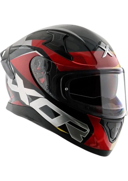 Apex Chrometech Full Face Kapalı Kask Black Red fiyatları