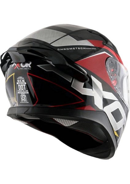 Apex Chrometech Full Face Kapalı Kask Black Red fırsatları