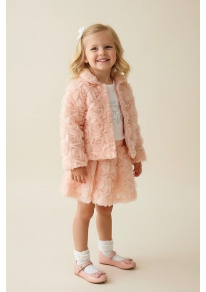 Gül Detaylı 3 Lü Kız Çocuk takım - Somon fiyatları