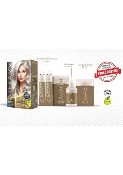 Maxx Deluxe Beauty Expert Haır Color (Keretin)'li 1 Kutu (2 x 50 Ml) (Titanyum Gri 0.02) modelleri