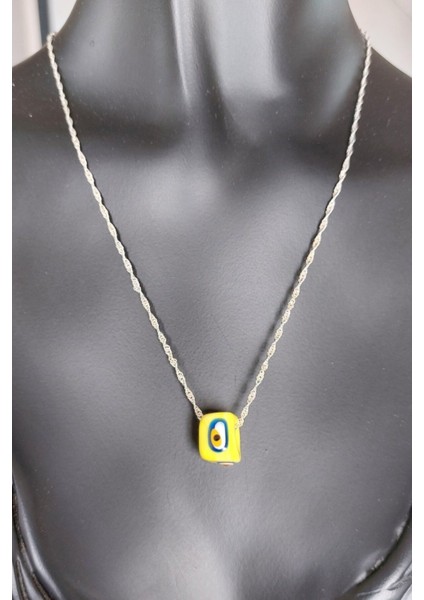 925 Ayar Gümüş Nazar Boncuklu Singapur Zincir