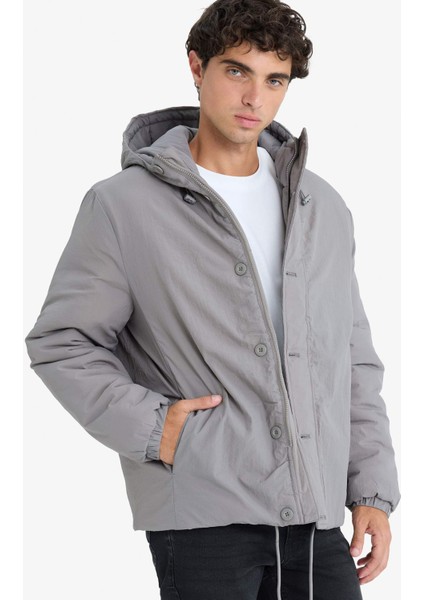 Su İtici Regular Fit Kapüşonlu Fermuarlı İç Cepli Mont E9223AX25AU