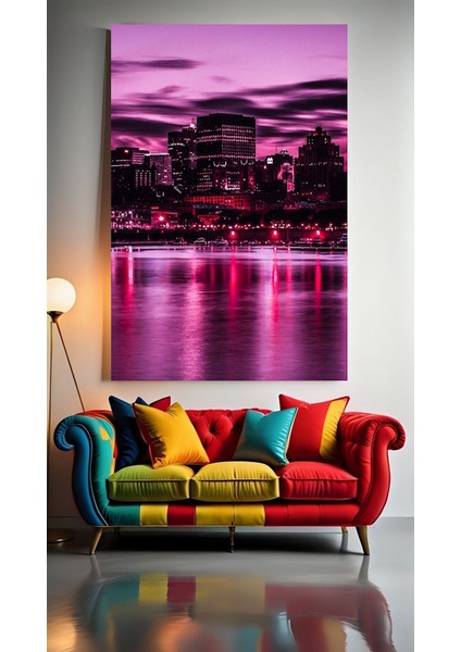Şehir Manzarası 1 Ev Duvar Salon Güzellik Salonu Ofis Dükkan Dekarasyon Kanvas Tablo