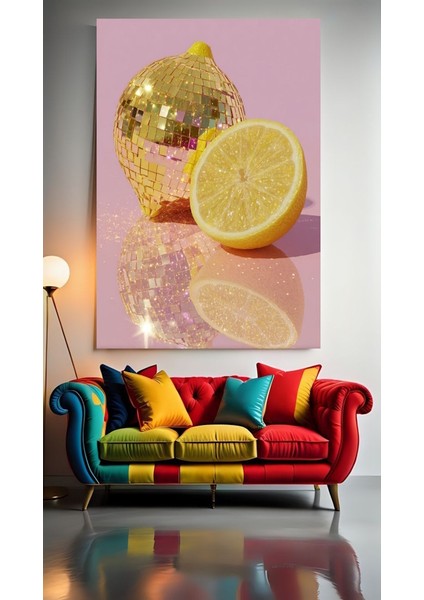 Diskocu Limon 1 Ev Duvar Salon Güzellik Salonu Ofis Dükkan Dekarasyon Kanvas Tablo